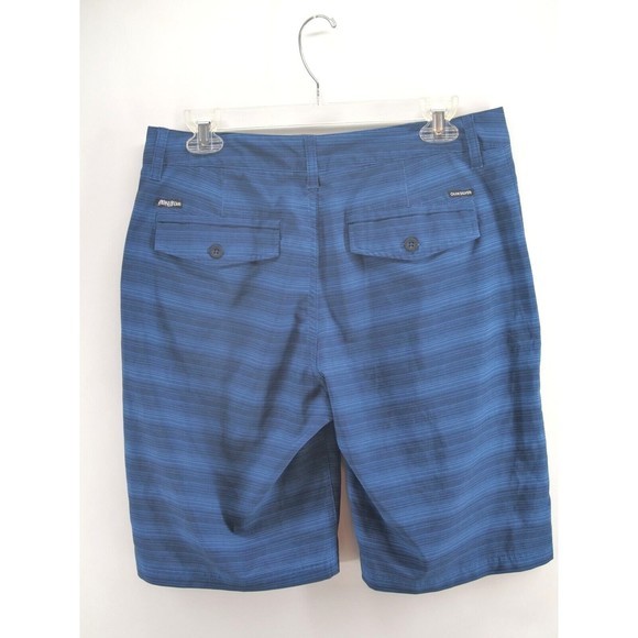 Quiksilver Dry Flight Men's Water Repellent Blue Striped Shorts Size See Measure - Picture 7 of 11